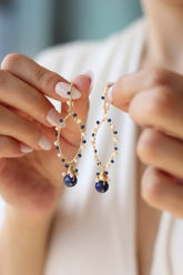 Pearl & Saphire Boucles d'oreilles